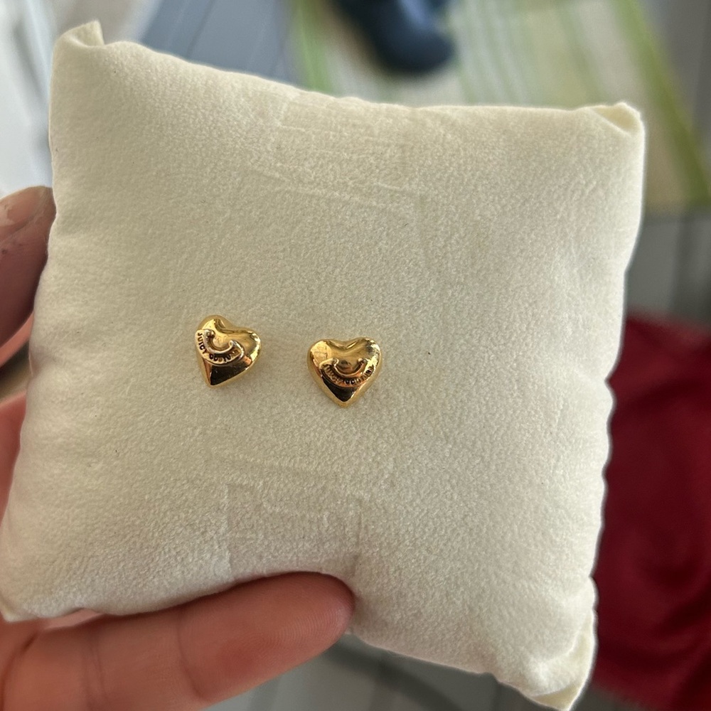Juicy Couture Pave gold heart earrings
